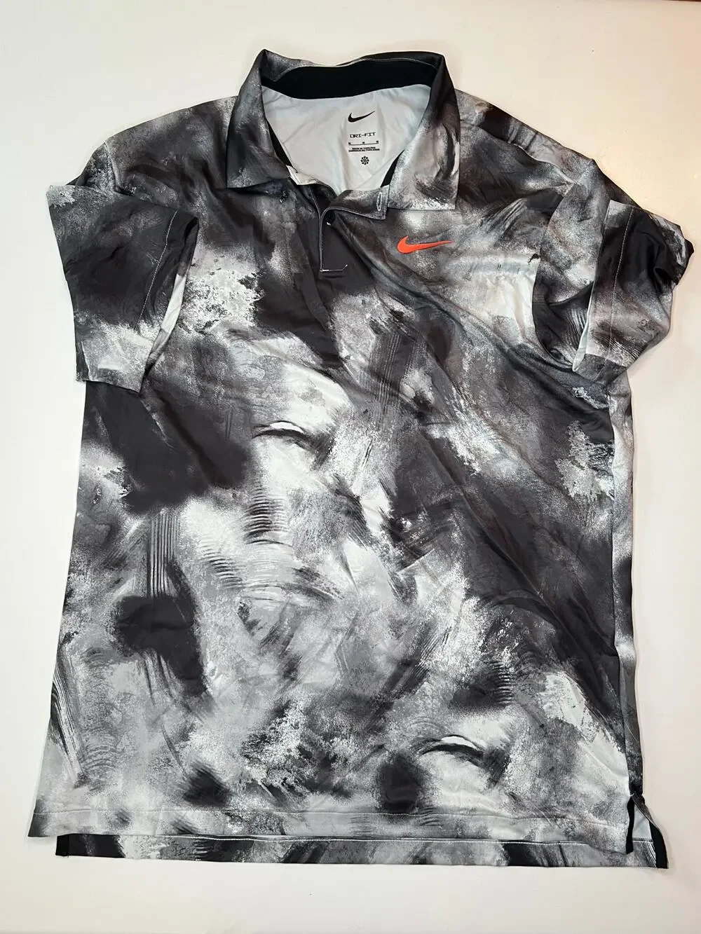 Nike Dri-FIT Tour Ombre Golf Polo Shirt Black Grey Size XL Men's